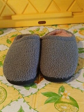 Cozy Grey Womens Slip-On Slippers